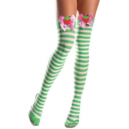 Striped Thigh High Socks  image