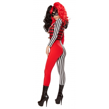 Sexy Harlequin Jester Costume For Women image