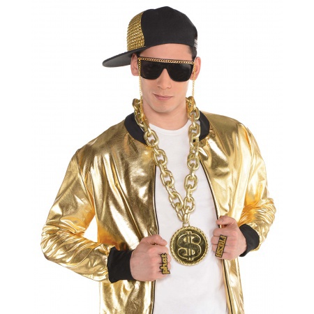 Rapper Costume Big Gold Chain image