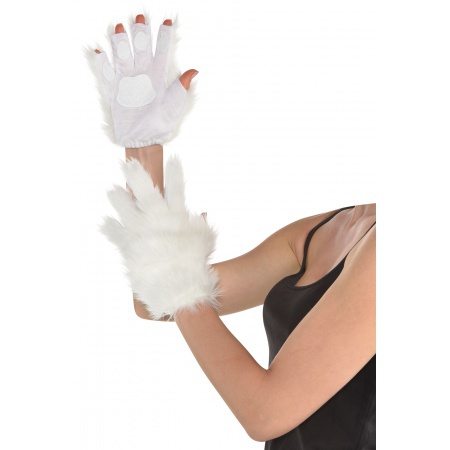 White Fur Gloves image