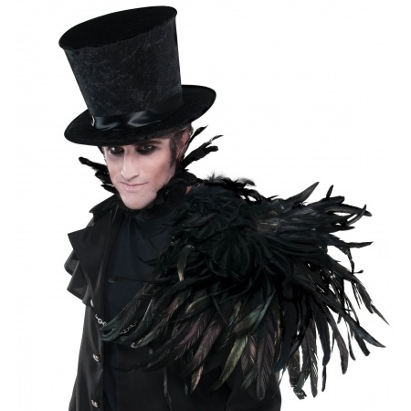 Raven Costume Feather Shoulder Piece image