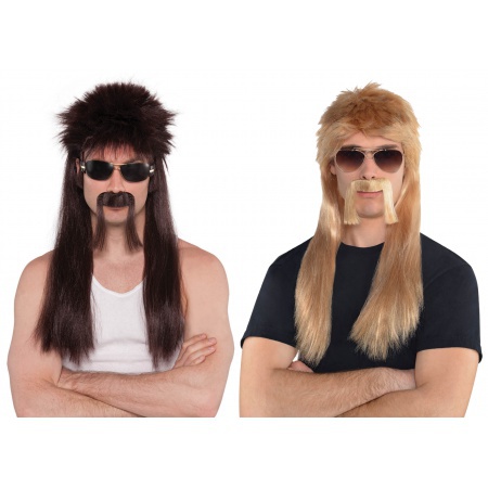 Mullet Wig And Mustache image