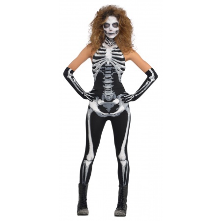 Womens Skeleton Bodysuit Costume image