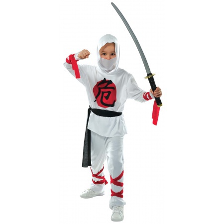 Boys White Ninja Costume image