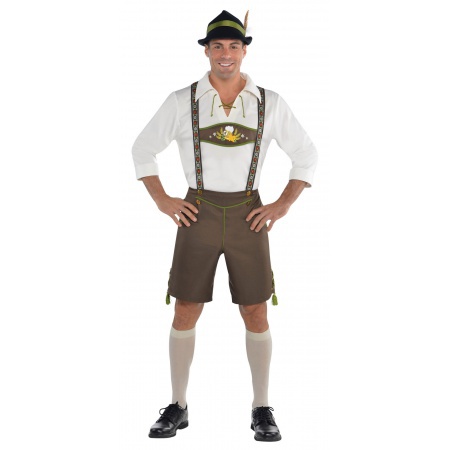 Mens Oktoberfest Costume German Lederhosen Outfit image