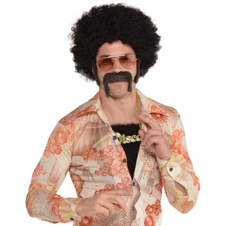 70s Disco Costume Wig Kit With Chest Hair image