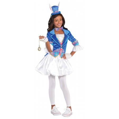 Girls White Rabbit Costume image