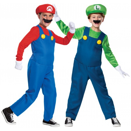 Mario And Luigi Costumes Kids image