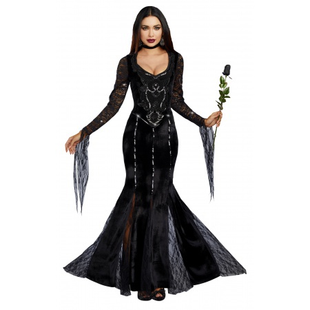 Womens Vampire Morticia Costume image