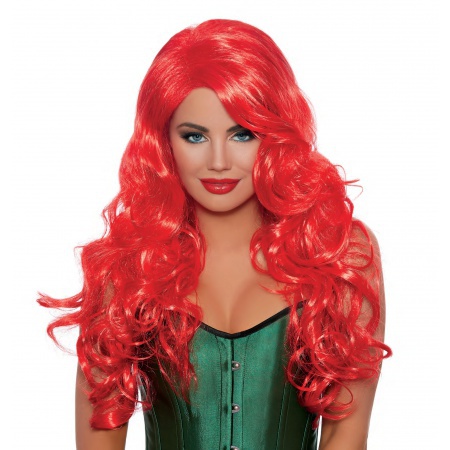 Long Bright Red Wig image