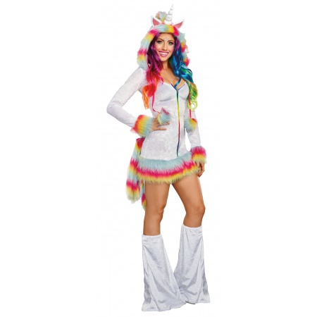 Sexy Rainbow Unicorn Costume image