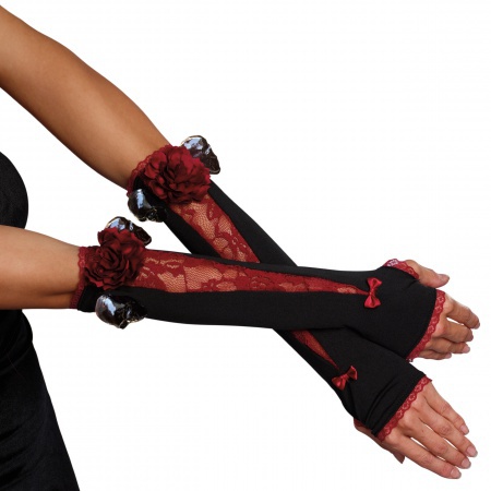 La Catrina Day Of The Dead Lace Gloves image