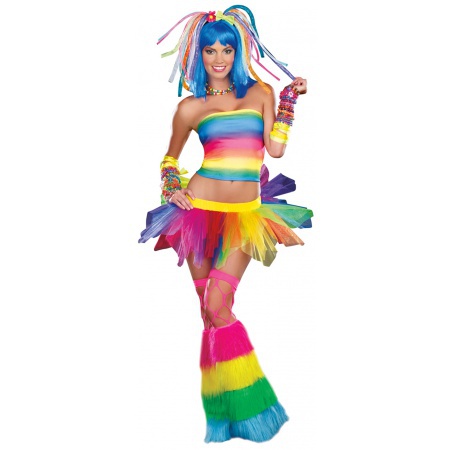 Sexy Rainbow Rave Wear Carnival Costume image