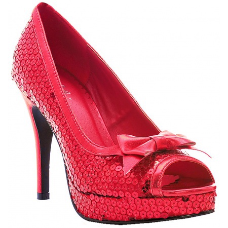 Dorothy Costume Shoes Red Ruby Slippers High Heel Pumps image
