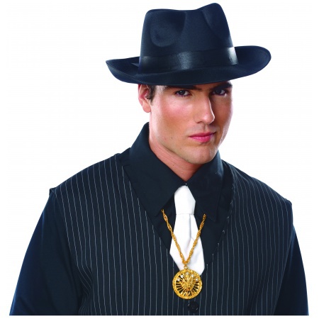 Wiseguy Costume Accessory Black Fedora Gangster Hat image