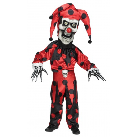 Bobble Head Scary Jester Costume For Kids image
