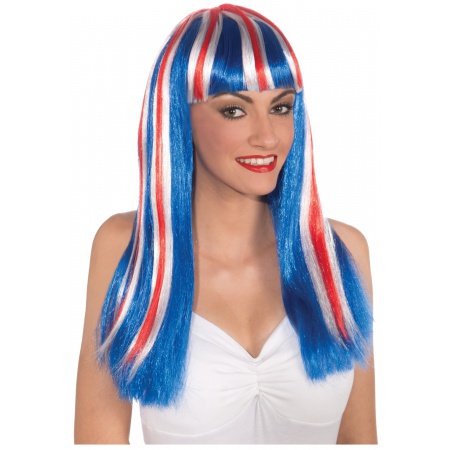 Red, White And Blue Wig image
