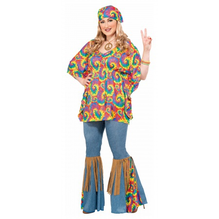 Plus Size Hippie Costume Womens image