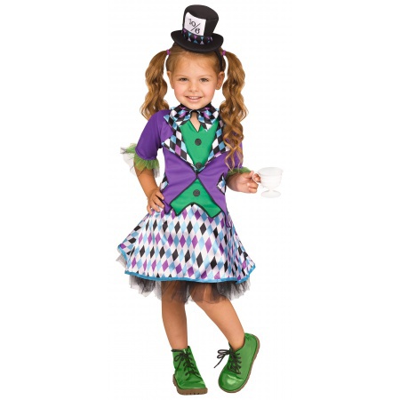 Toddler Girl Mad Hatter Costume image