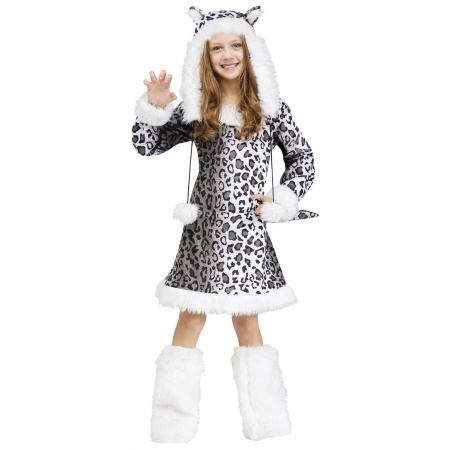 Girls Snow Leopard Costume image