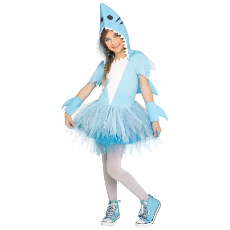 Girl Shark Costume Blue Dress image