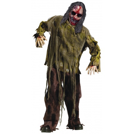 Kids Zombie Costume With Bleeding Mask image