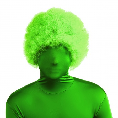 Curly Green Afro Wig image