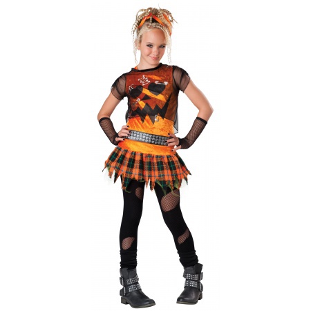 Tween Girls Punk Pumpkin Halloween Costume image