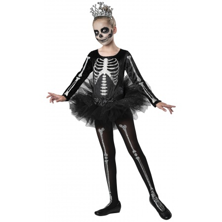 Girls Skeleton Ballerina Costume image