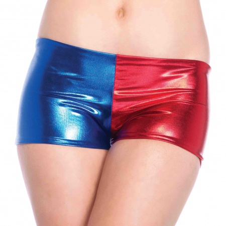 Red And Blue Harley Quinn Shorts Costume Accessory image