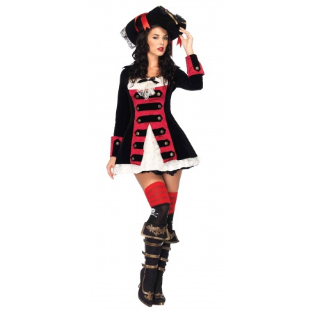 Womens Charming Pirate Captain Costume image