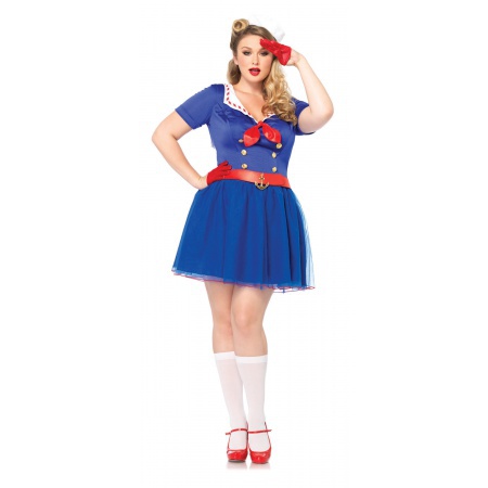 50s Pin Up Girl Plus Size Sailor Costume image