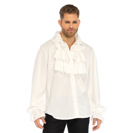 Mens White Ruffle Shirt For A Pirate Costume image