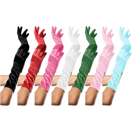 Elbow Length Satin Gloves image