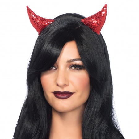 Sequin Devil Horns Headband image