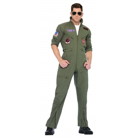 Mens Top Gun Flight Suit Halloween Costume image