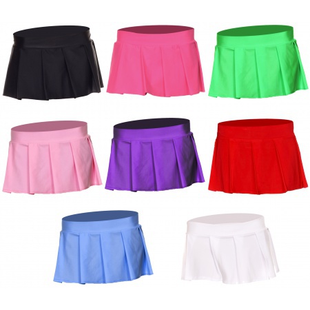 Solid Color Pleated Mini Skirt image