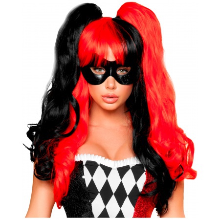 Black And Red Harlequin Wig image