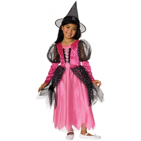 Girls Pink Witch Costume image