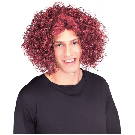 Red Curly Wig Mens image