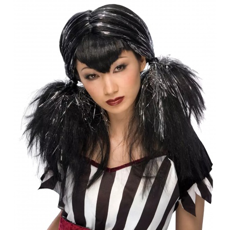 Black And Silver Wig image