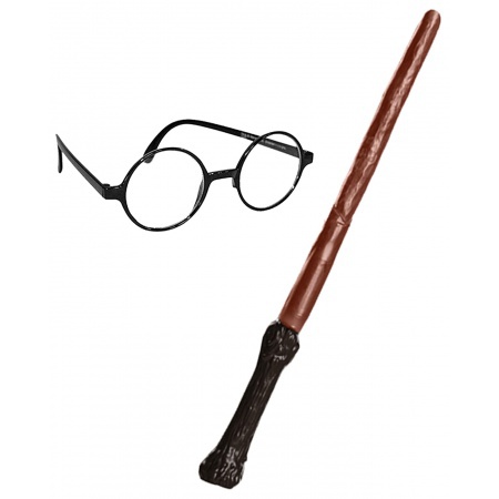 Harry Potter Costume Glasses And Wand image