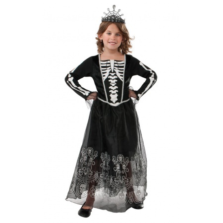 Girls Skeleton Dress Halloween Costume image