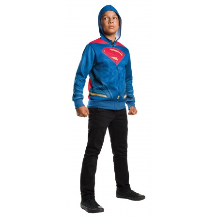 Kids Superman Zip Up Hoodie Costume image