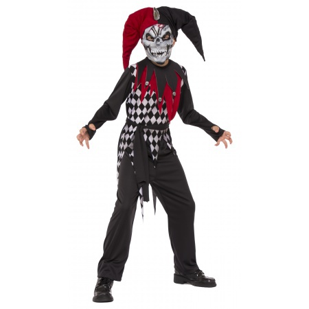 Evil Jester Costume For Kids image