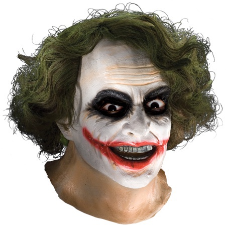 Joker Mask With Hair Costume Accessory Super Villain image