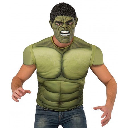 Hulk Costume Adult T Shirt And Mask image