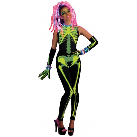 Glow In The Dark Skeleton Costume Womens image