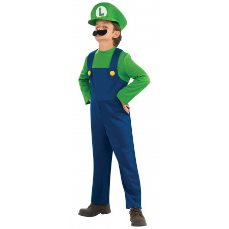Kids Mario Bros Luigi Halloween Costume image