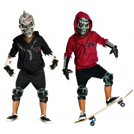 Punk Skeleton Skateboard Costume image